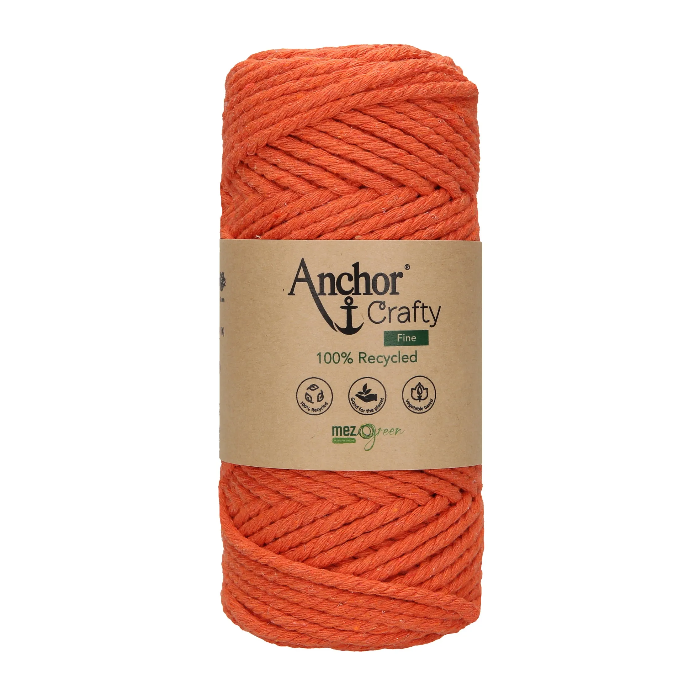 Anchor 3mm 250g 100% Recycled Soft 3-Ply Twisted Eco-Friendly Yarn - Knitting Crocheting Crafts - Various Colours