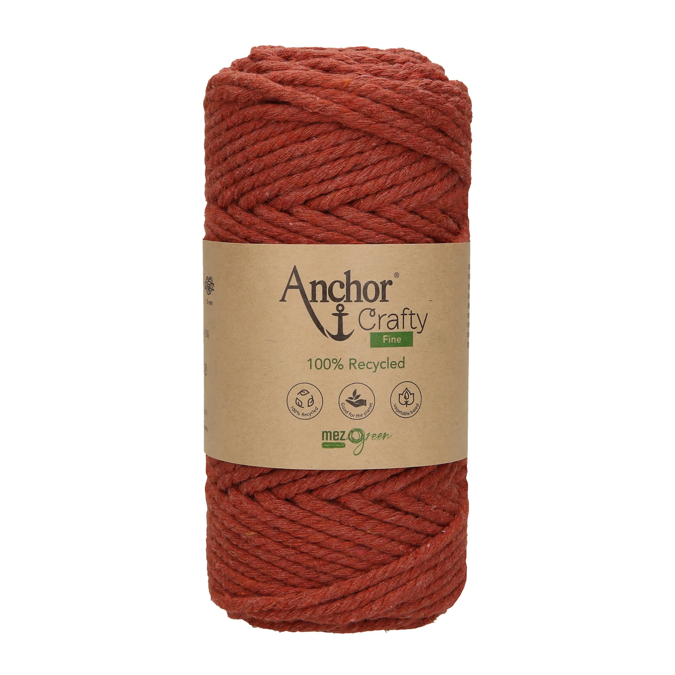 Anchor 3mm 250g 100% Recycled Soft 3-Ply Twisted Eco-Friendly Yarn - Knitting Crocheting Crafts - Various Colours
