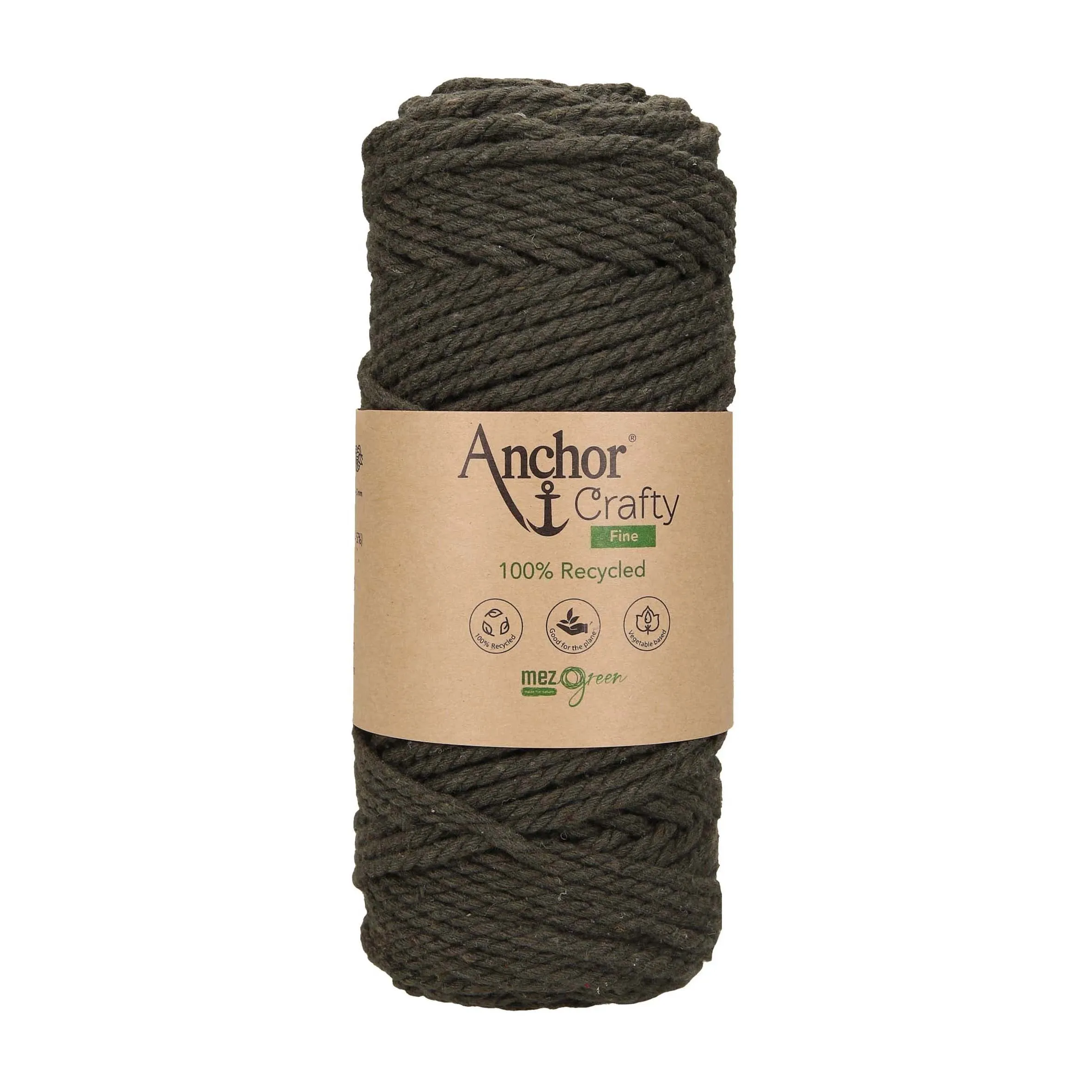 Anchor 3mm 250g 100% Recycled Soft 3-Ply Twisted Eco-Friendly Yarn - Knitting Crocheting Crafts - Various Colours