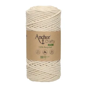Anchor 3mm 250g 100% Recycled Soft 3-Ply Twisted Eco-Friendly Yarn - Knitting Crocheting Crafts - Various Colours