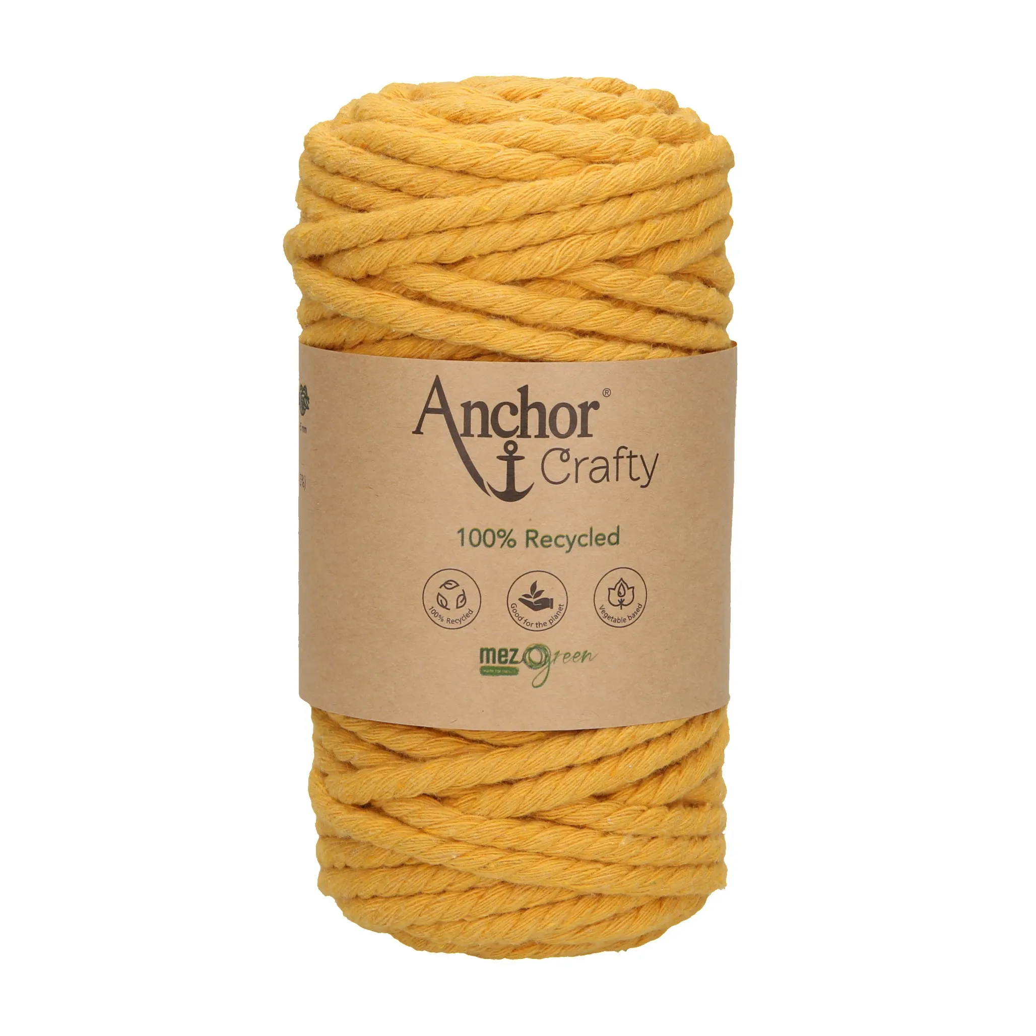 Anchor 5mm 250g 100% Recycled Soft 3-Ply Twisted Eco-Friendly Yarn - Knitting Crocheting Crafts - Various Colours