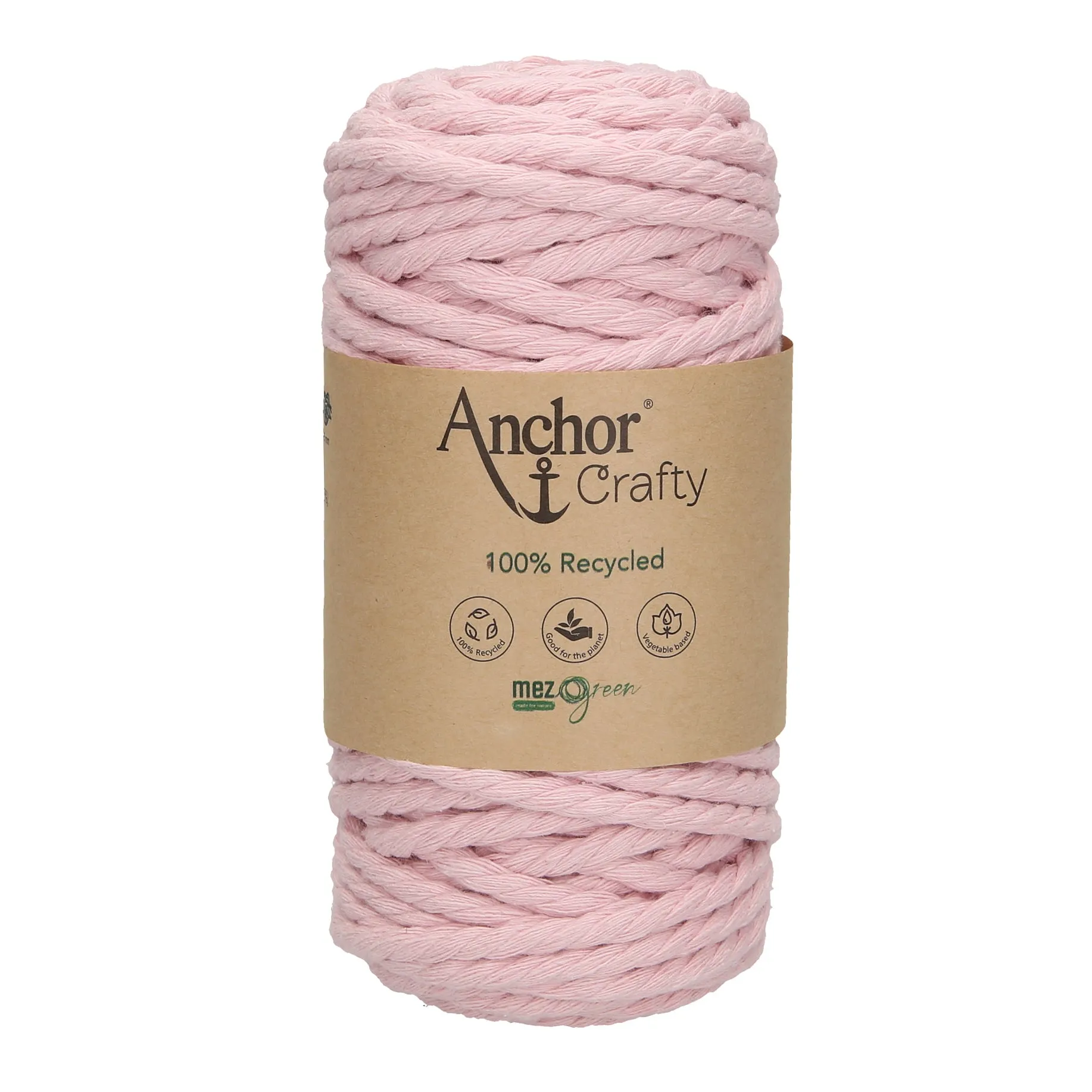 Anchor 5mm 250g 100% Recycled Soft 3-Ply Twisted Eco-Friendly Yarn - Knitting Crocheting Crafts - Various Colours