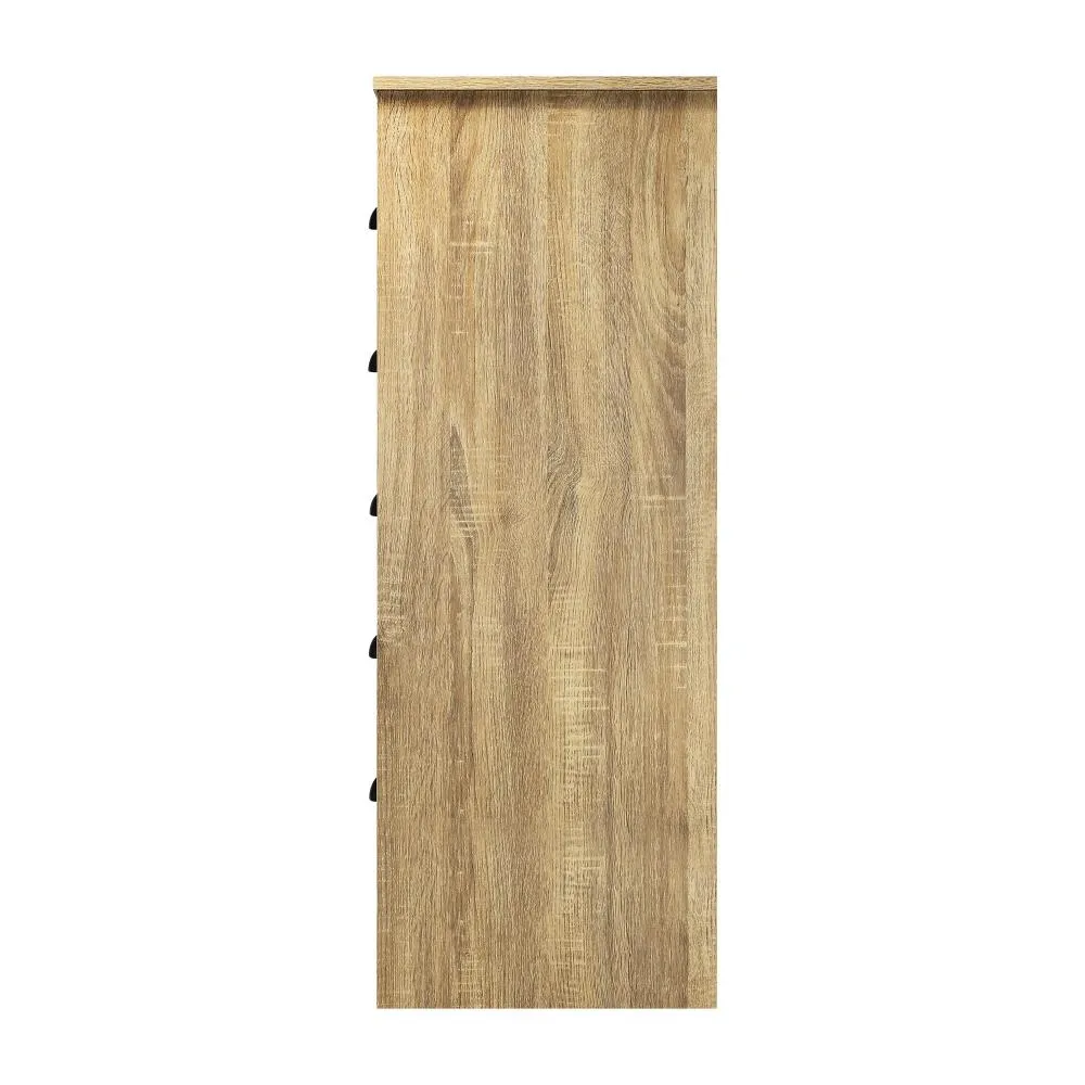 AUDRE Tallboy Chest of Drawer Dresser with 6 Drawers Bedroom Storage Cabinet Natural Wood