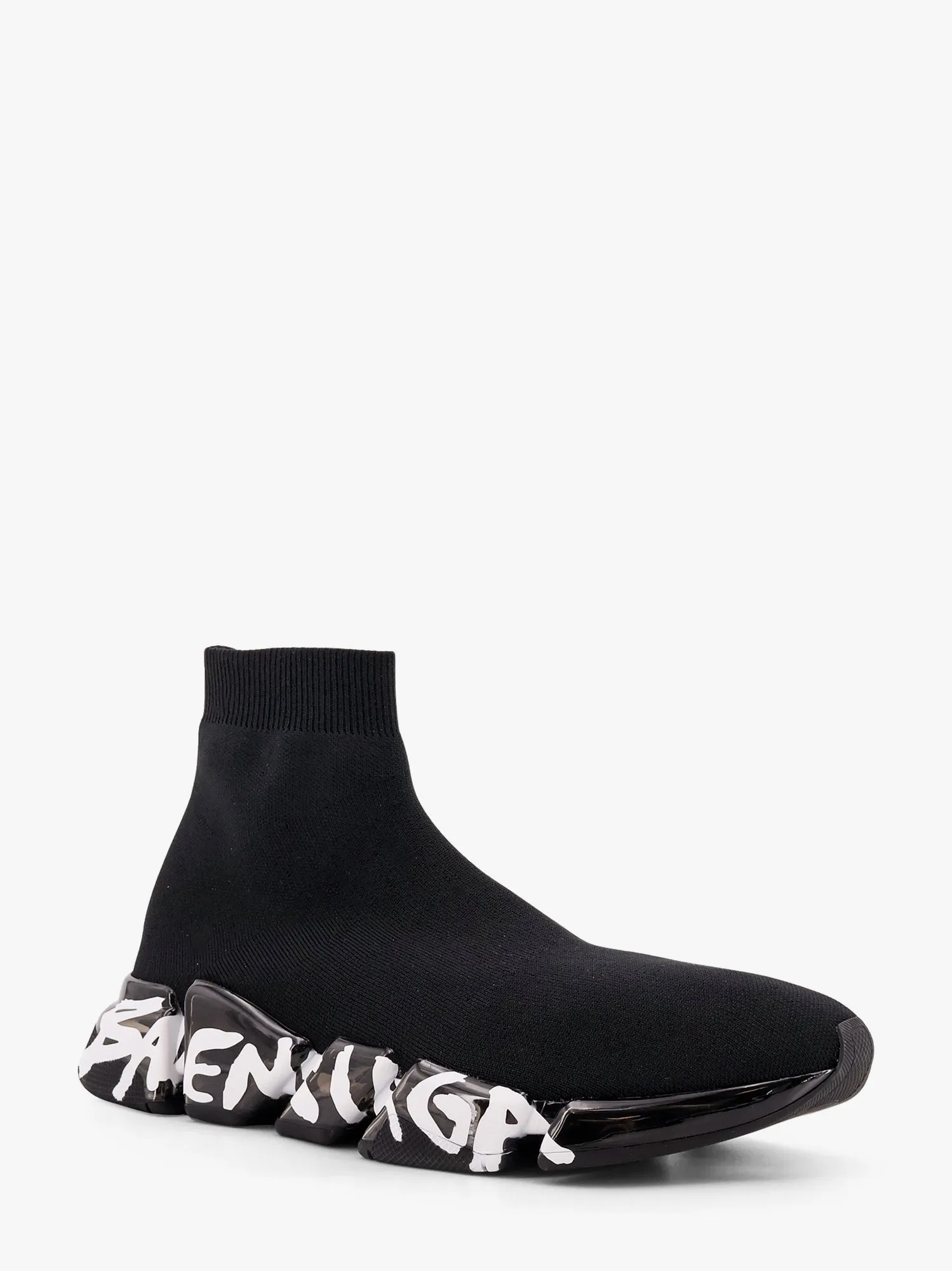 Balenciaga Speed 2.0 Full Clear Sole Graffiti Knitted Sneakers