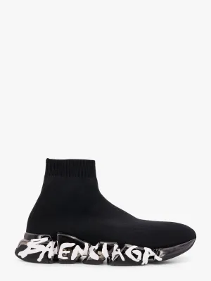 Balenciaga Speed 2.0 Full Clear Sole Graffiti Knitted Sneakers