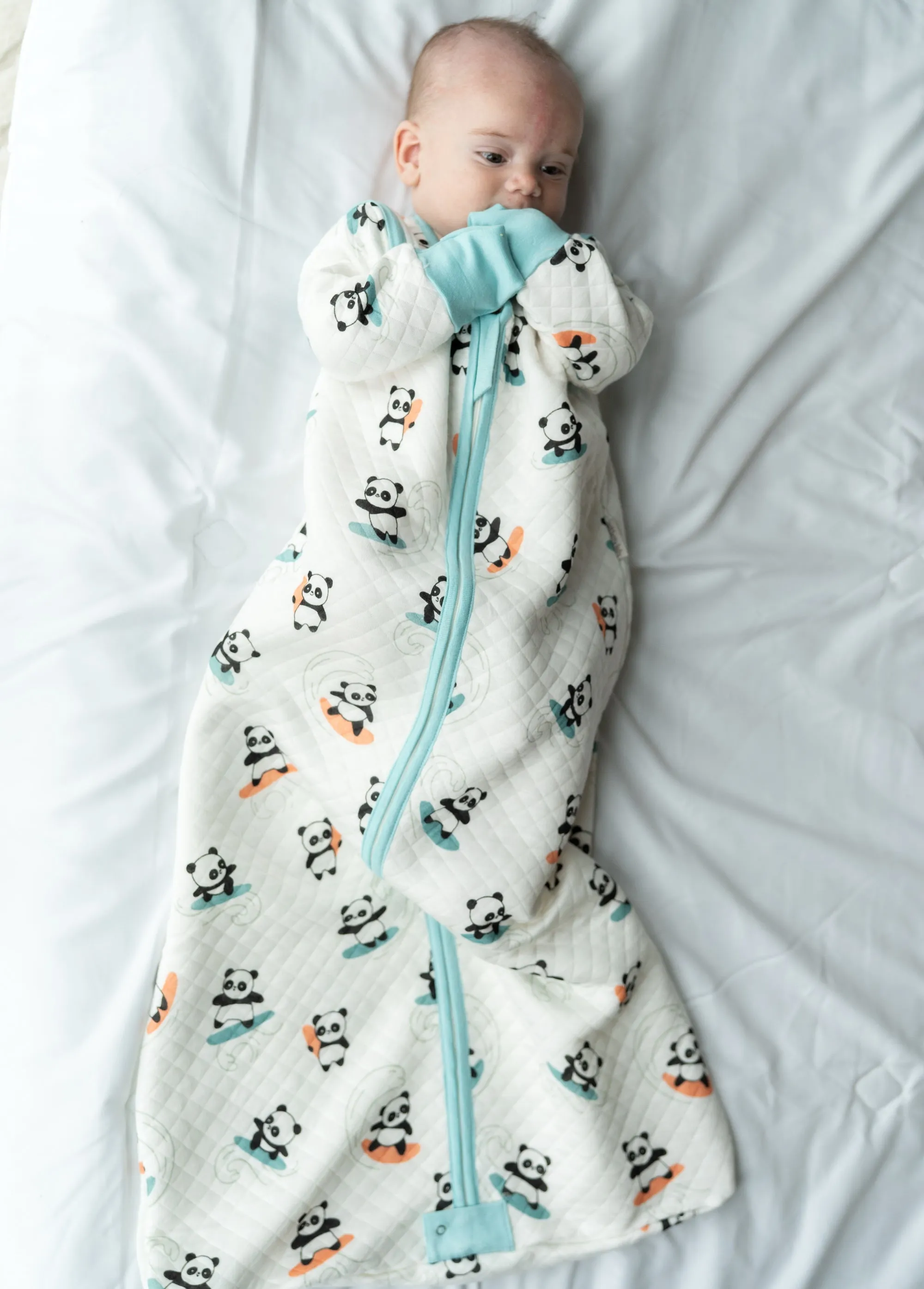 Bamboo Classic Sleeping Sack w/Detachable Sleeves 1 TOG(Surfs Up Panda Print)