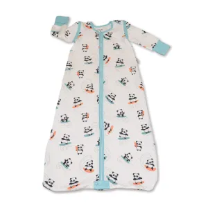 Bamboo Classic Sleeping Sack w/Detachable Sleeves 1 TOG(Surfs Up Panda Print)