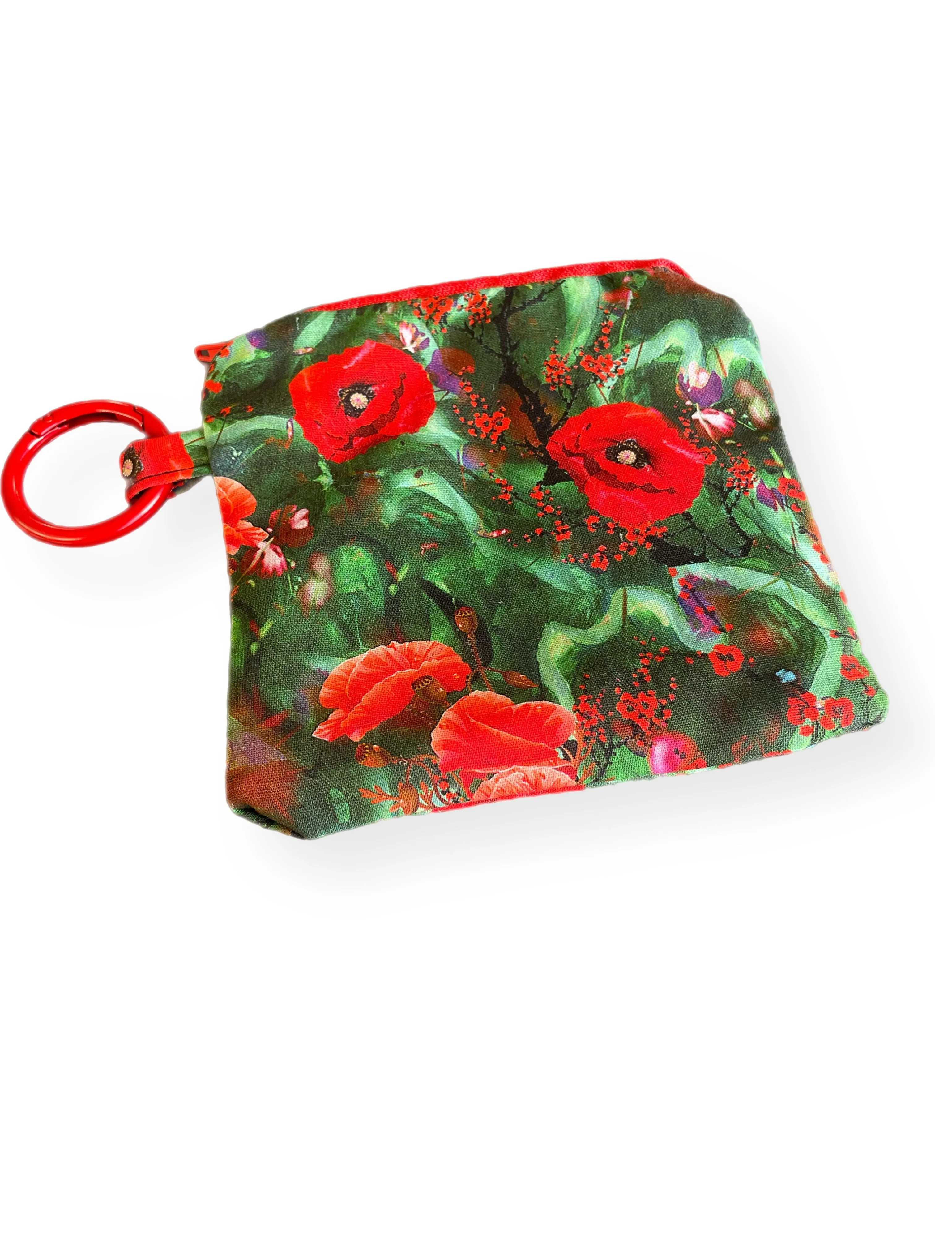 Beautiful red poppies on lush green greyhound Martingale collar cotton covered 50mm & 38mm super soft