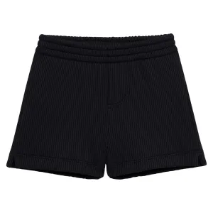 Black Rib Mini Swim Trunk