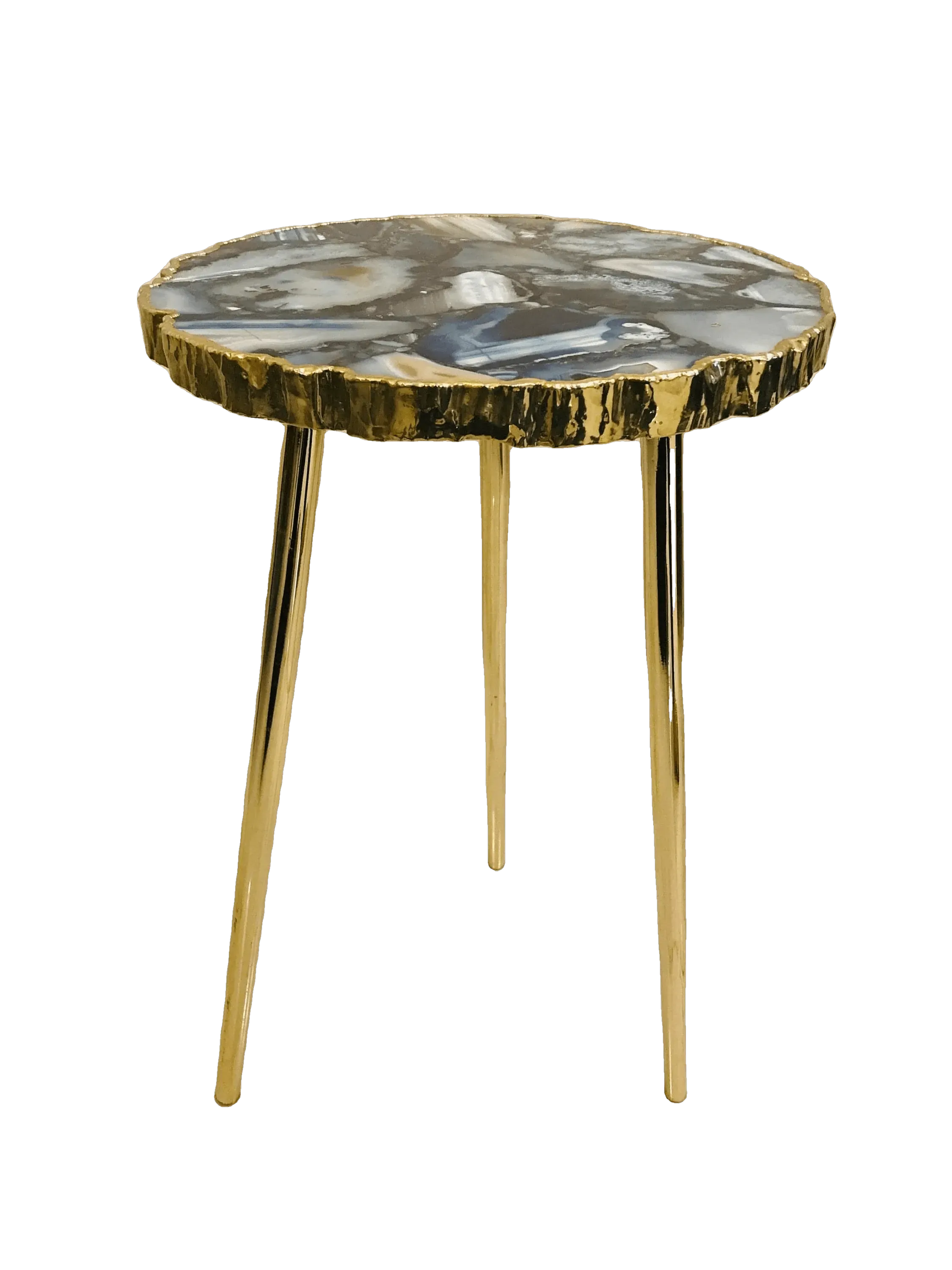 Blue Agate Organic Edge Side Coffee Table