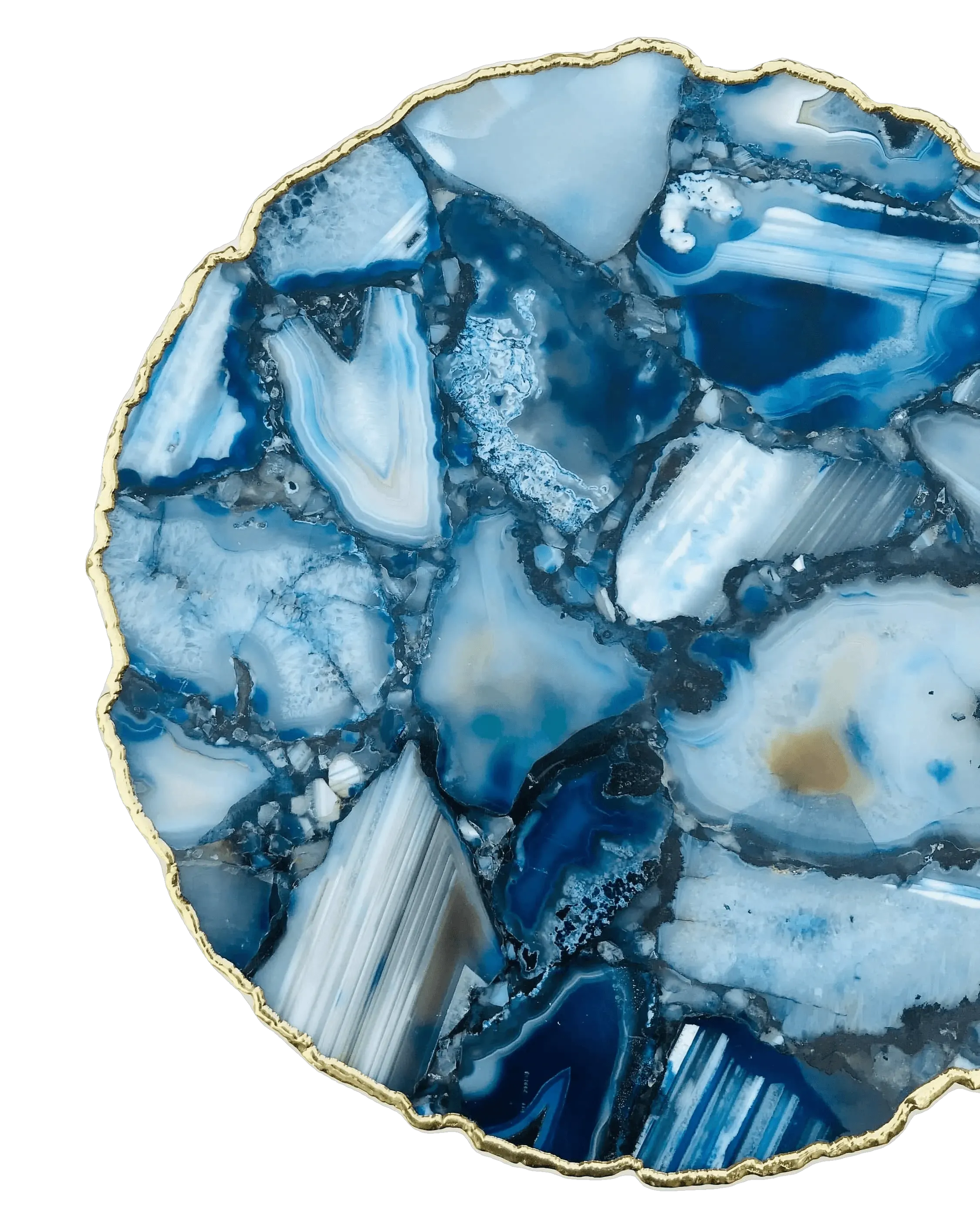 Blue Agate Organic Edge Side Coffee Table