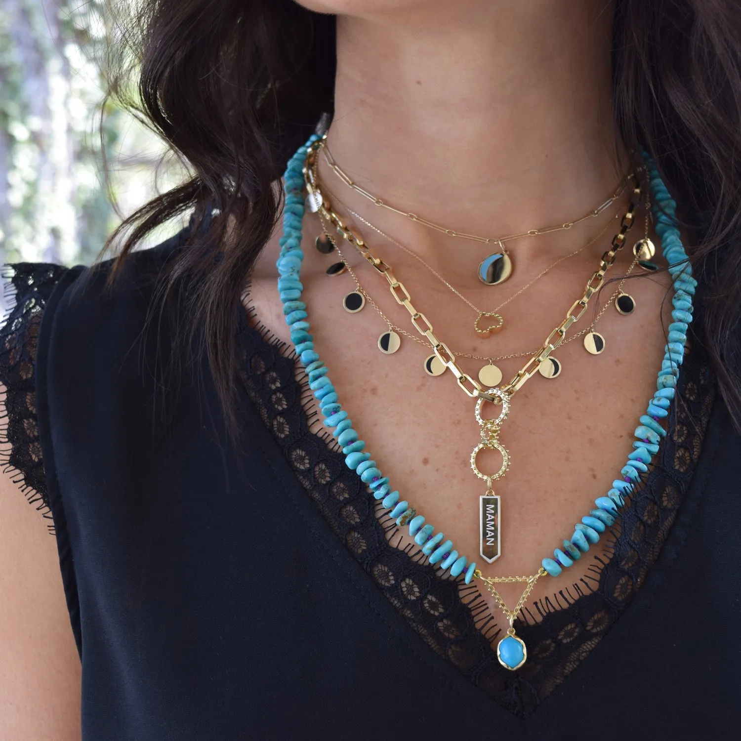BOHEME TURQUOISE NUGGET OPEN CHAIN