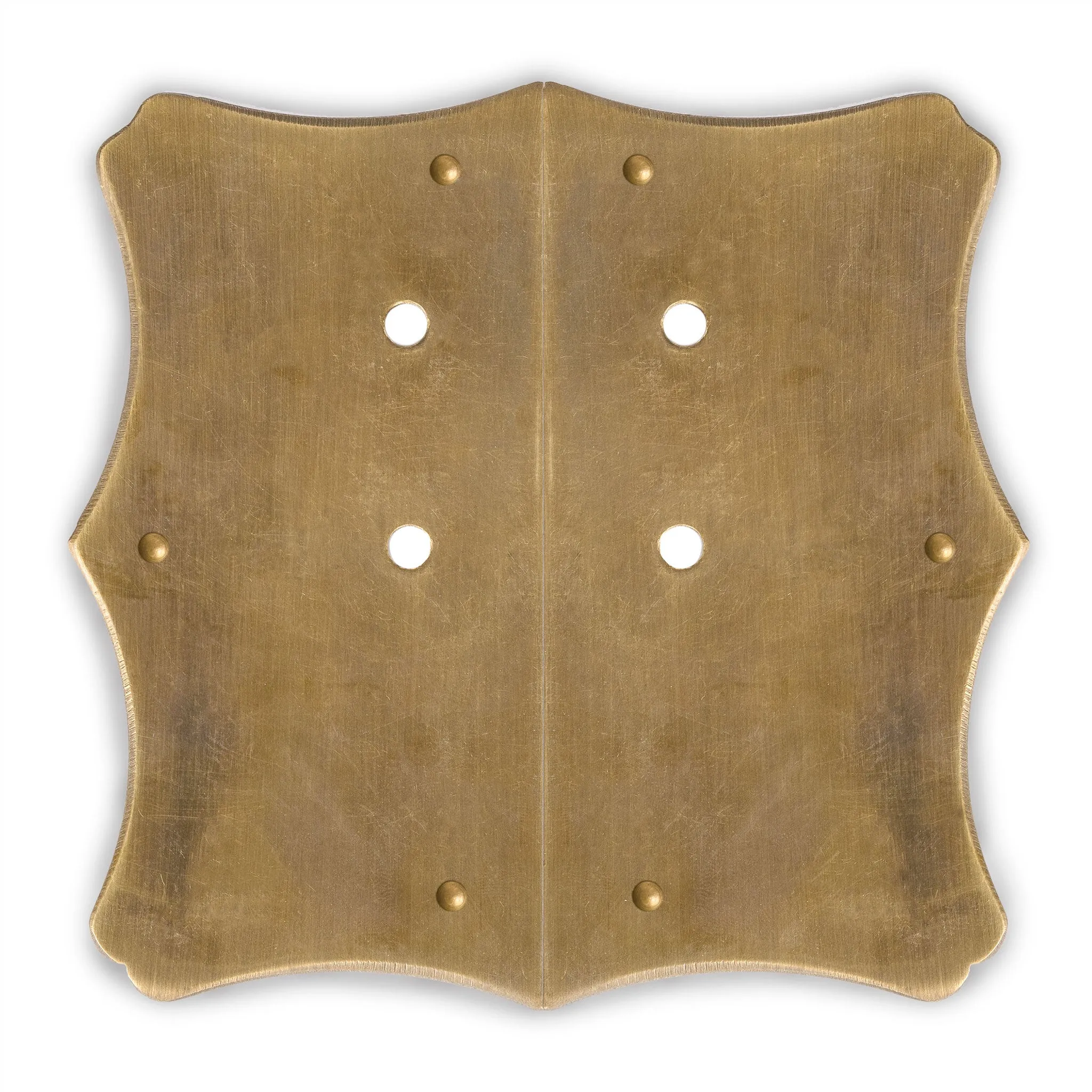 Brass Bamboo Curve Cabinet Face Plate Backplate Hardware Set 8" x 10"