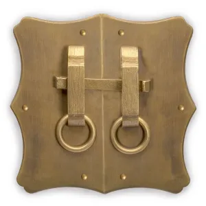 Brass Bamboo Curve Cabinet Face Plate Backplate Hardware Set 8" x 10"