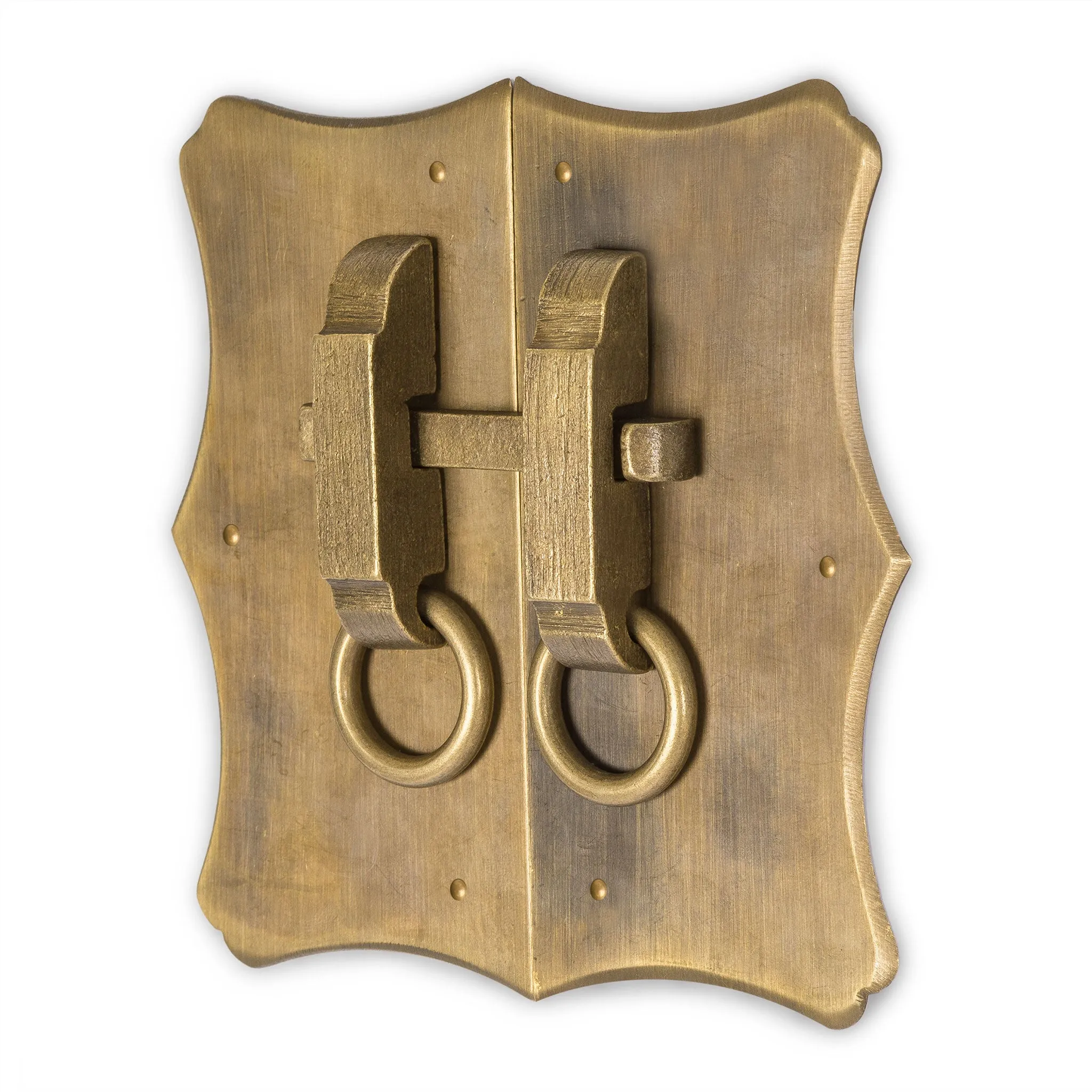 Brass Bamboo Curve Cabinet Face Plate Backplate Hardware Set 8" x 10"