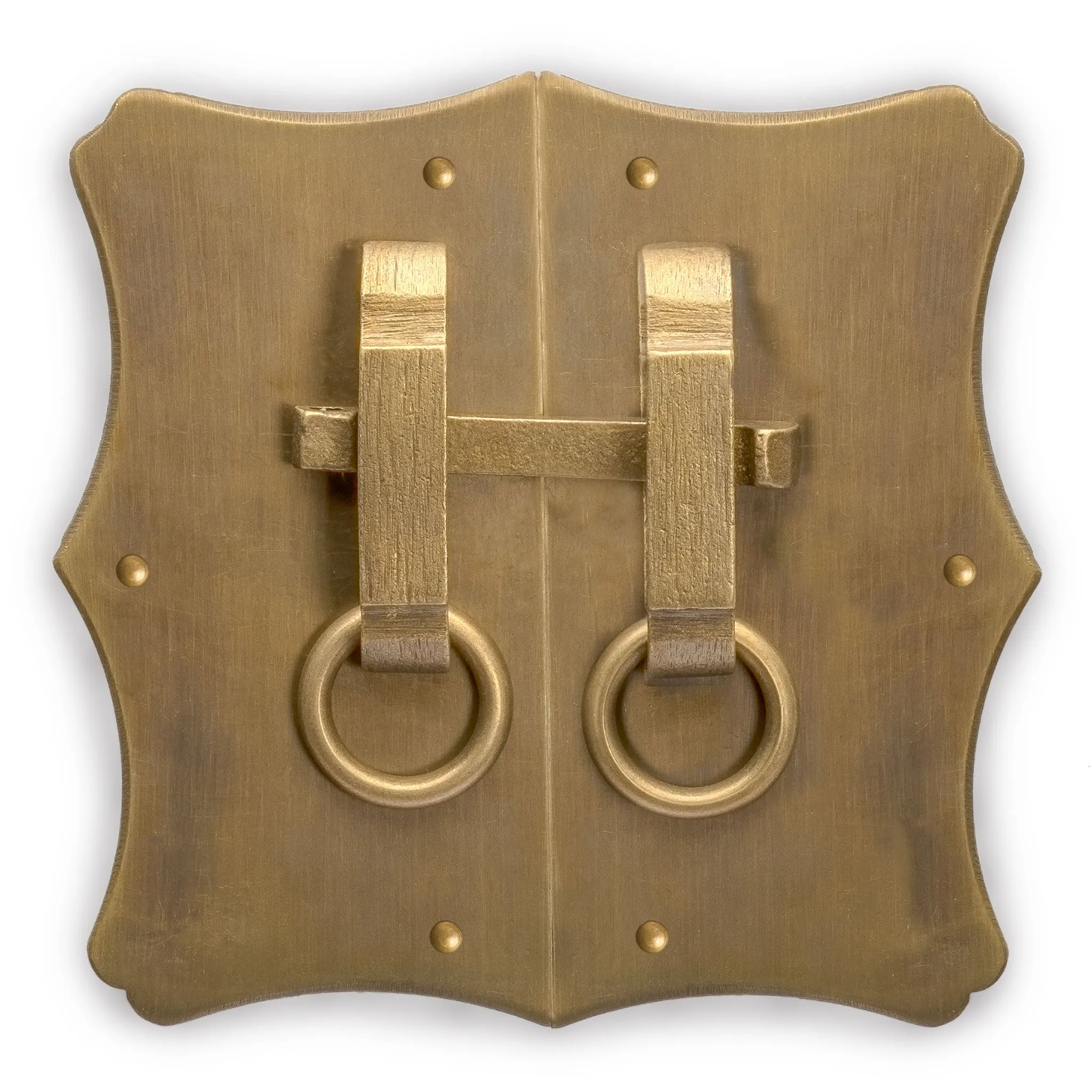 Brass Bamboo Curve Cabinet Face Plate Backplate Hardware Set 8" x 10"