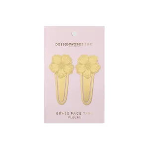 Brass Page Tabs - Fleurs