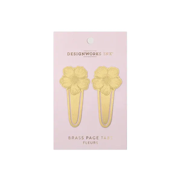 Brass Page Tabs - Fleurs