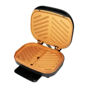 Brentwood TS-606BK 2-Serving Non-Stick 750w Indoor Electric Copper Grill and Pan