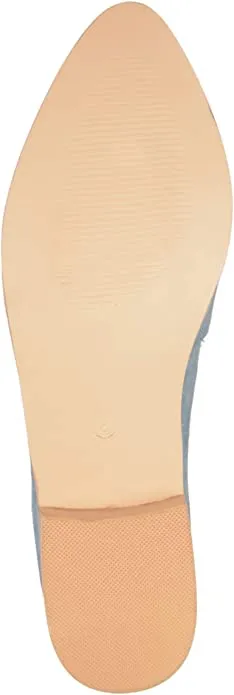 Brinley Co. Womens Faux Leather Almond Toe Classic Loafers Blue, 6.5 Regular US