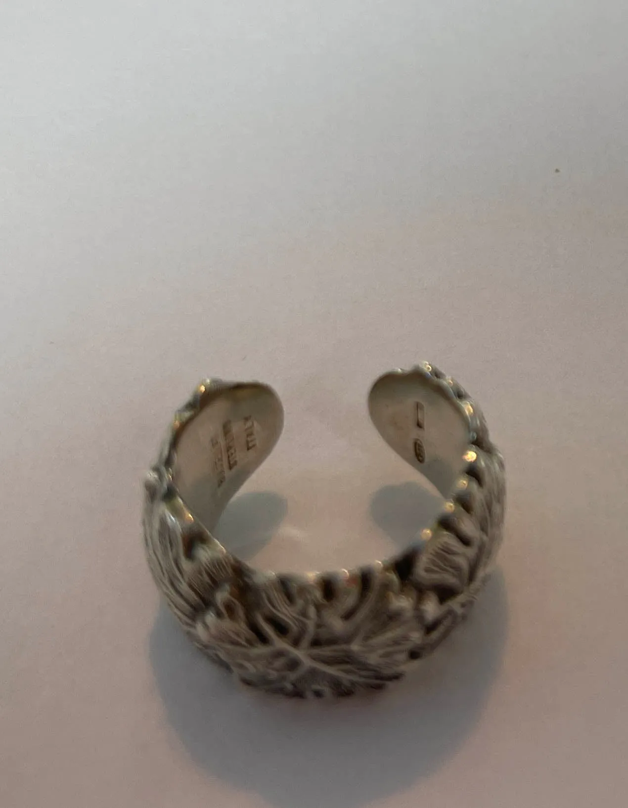 Buccellati Sterling Silver Oak Leaf Ring sz 7