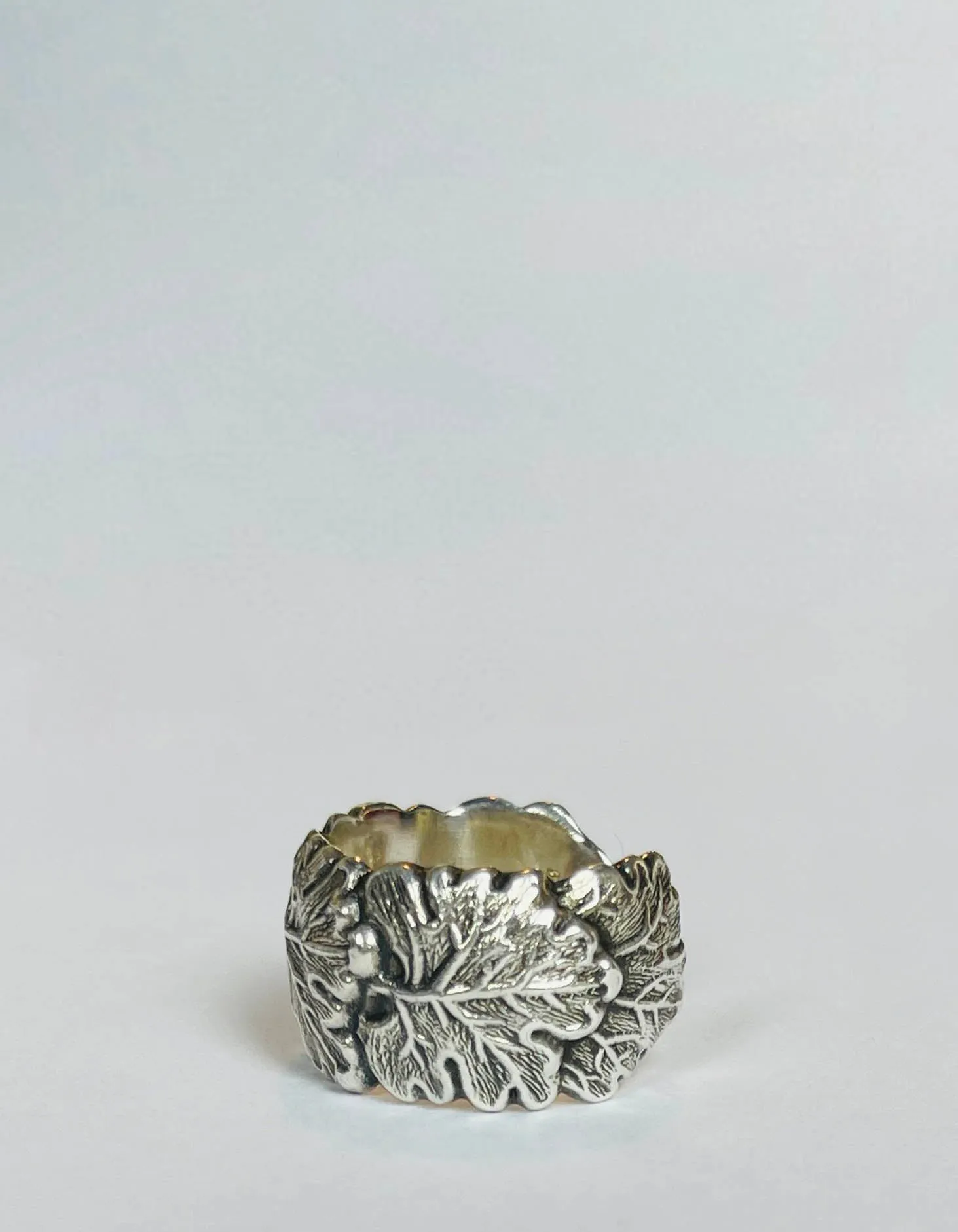 Buccellati Sterling Silver Oak Leaf Ring sz 7