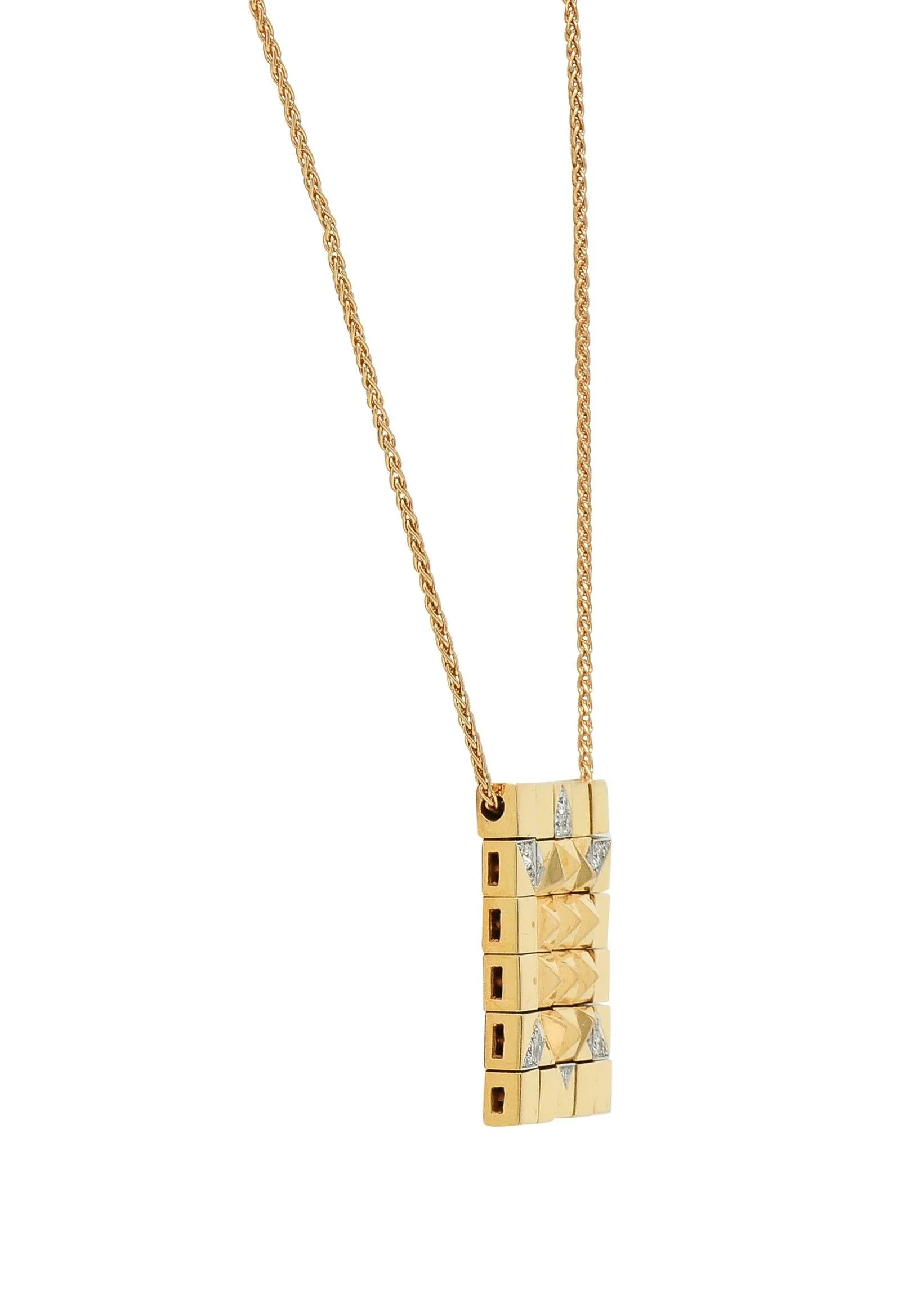 Bulgari Enigma 2000's Diamond 18 Karat Gold Turtle Slide Pendant Necklace