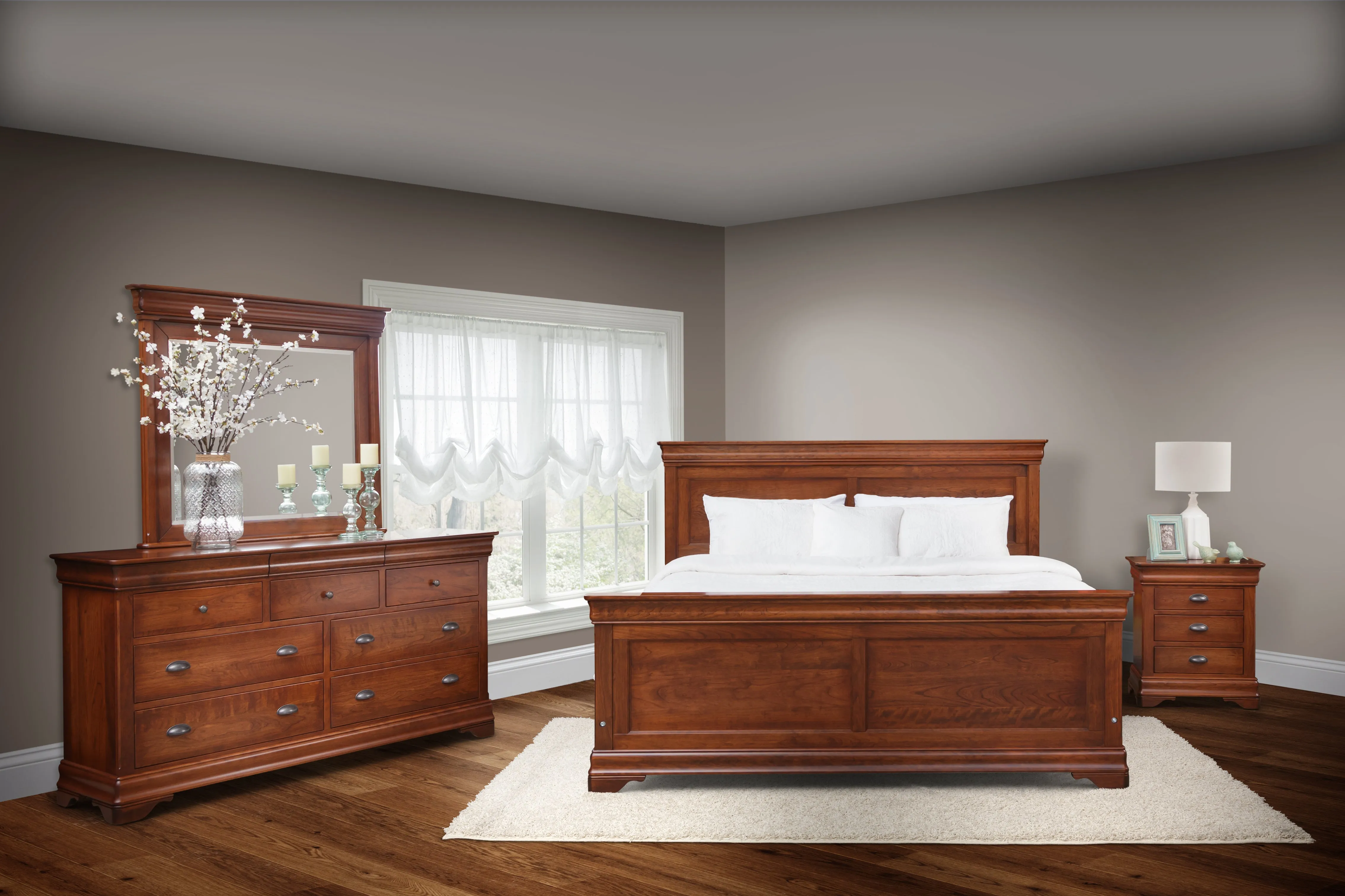 Chateau - Hardwood Amish Double Dresser with Optional Mirror