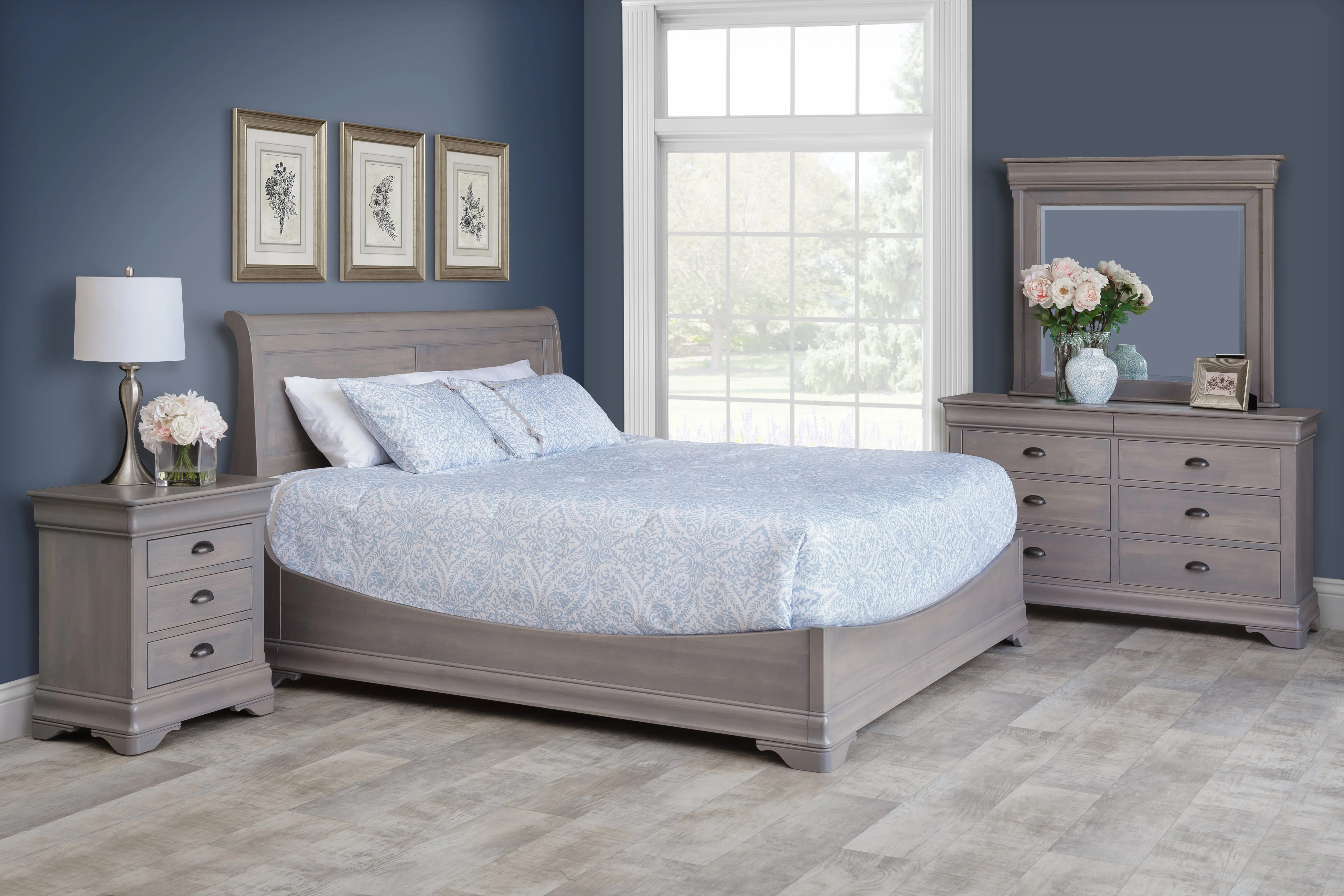 Chateau - Hardwood Amish Double Dresser with Optional Mirror
