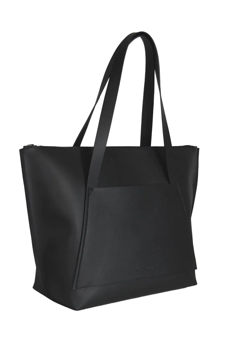 City Shopper Vegan Corn Leather Tote Bag | Black