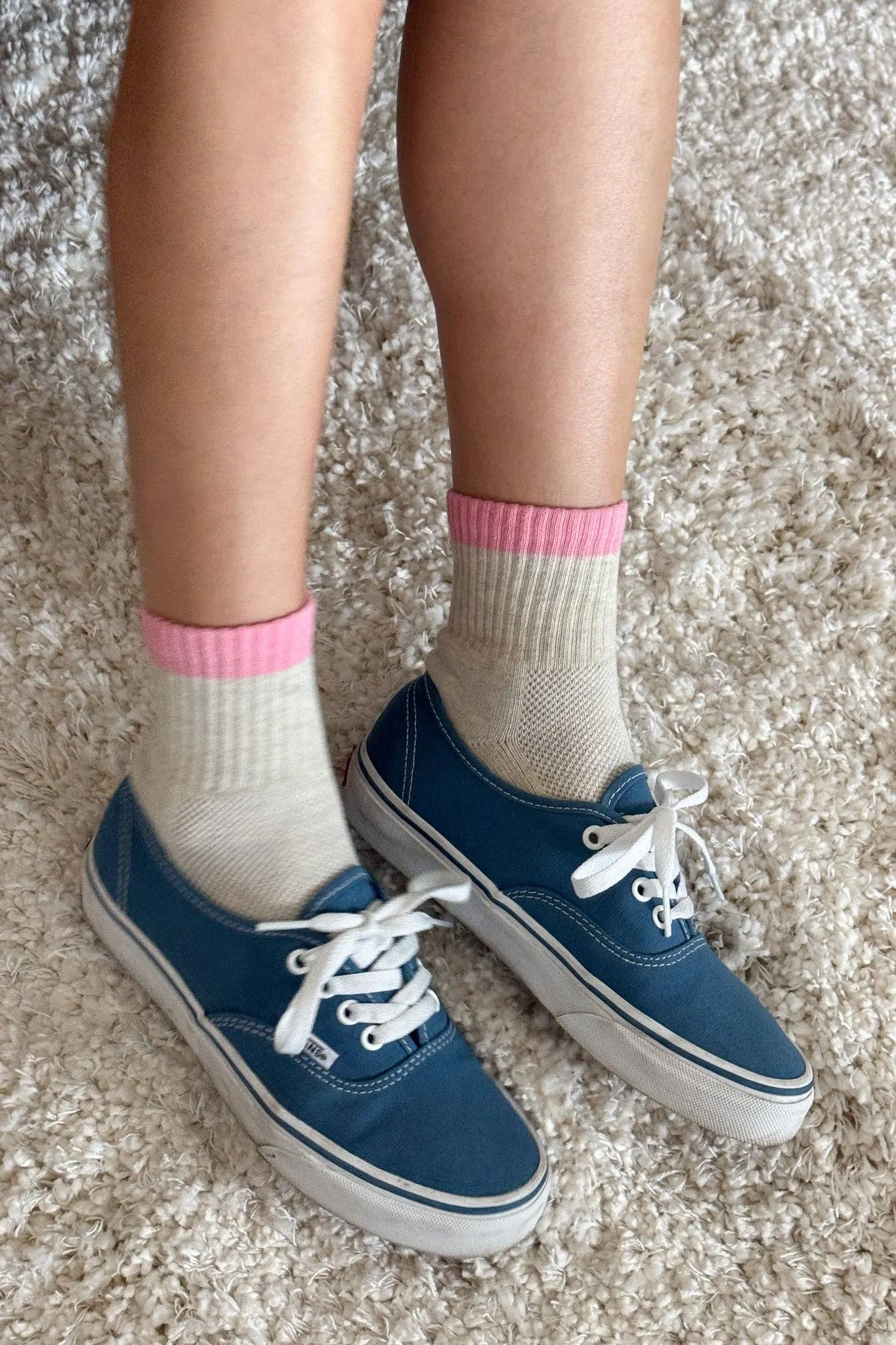 Color Block Girlfriend Socks : Grey Pink