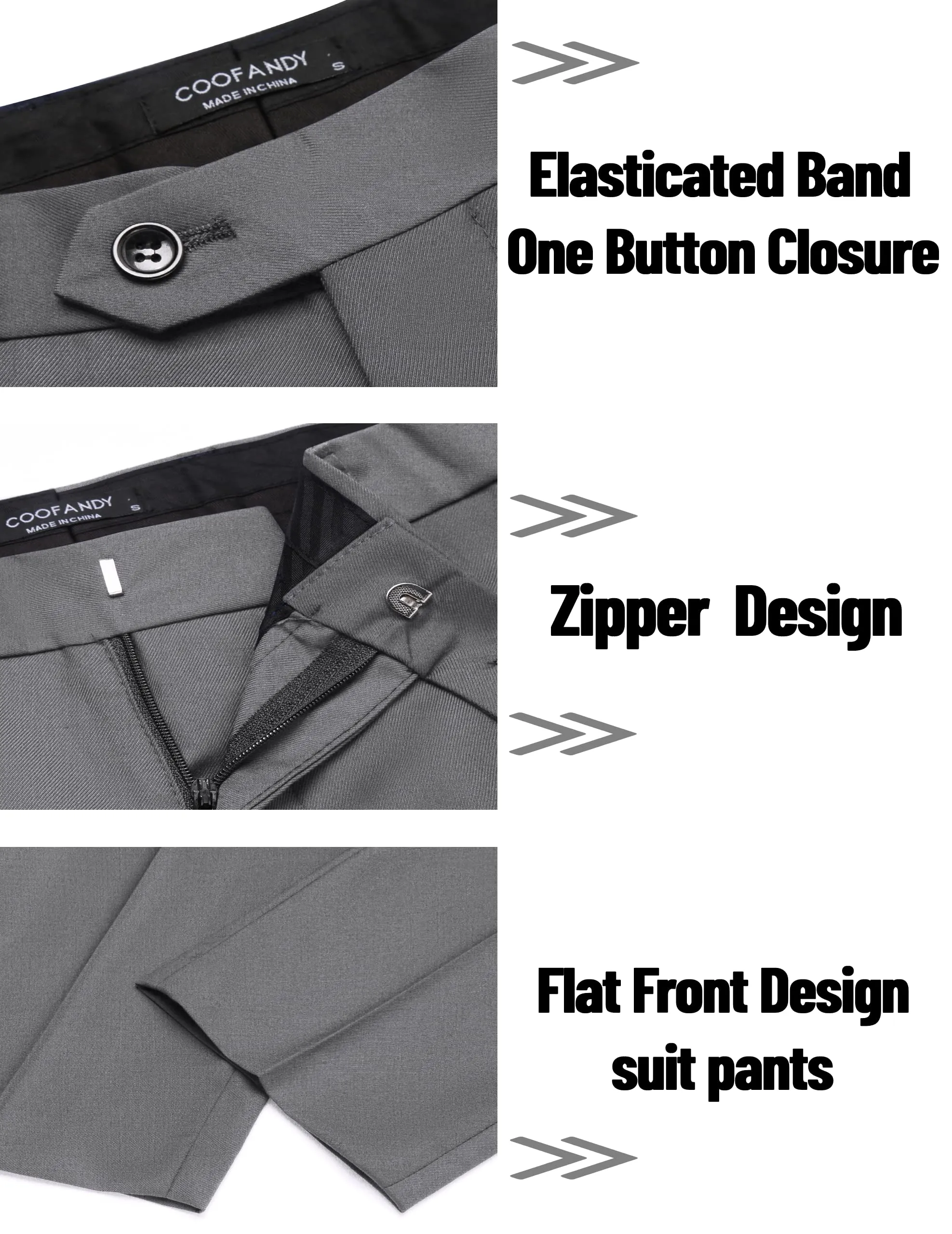 COOFANDY Men's 2 Piece Suits Slim Fit 2 Button Dress Suits Tuxedo Jacket Blazer Suit for Wedding Dinner Prom Grey