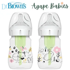 Dr. Brown's 5oz/150ml WN Options  Designer Bottles (Woodland Design), 2-Pack