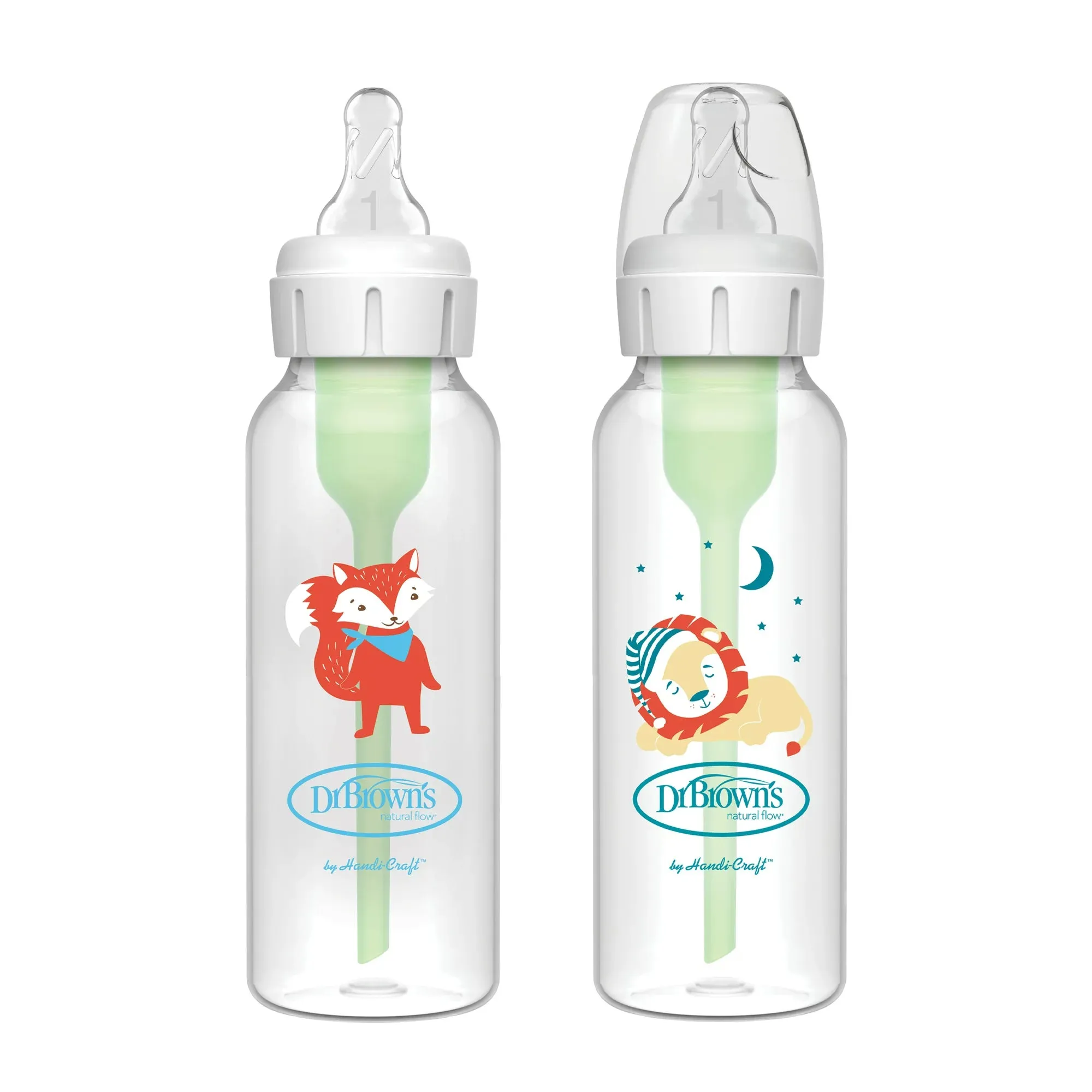 Dr. Brown's 8oz/250mL Options  Anti-Colic Bottles, Lion & Fox, 2-Pack
