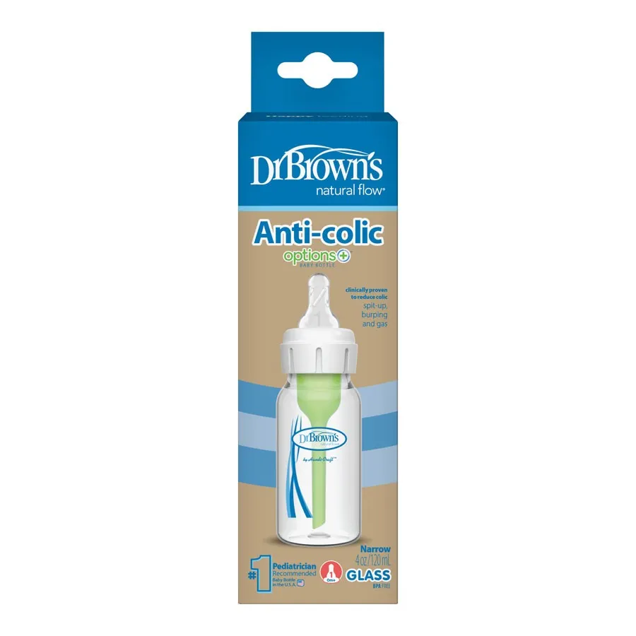 Dr. Brown's Narrow Glass Natural Flow Anti-Colic Options  Bottle (4oz)