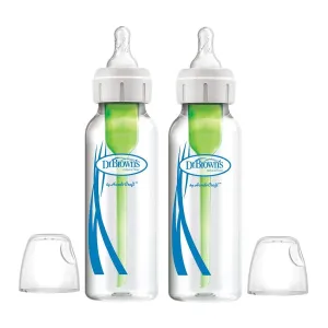 Dr. Brown's Narrow Glass Natural Flow Anti-Colic Options  Bottle 8oz (2-Pack)