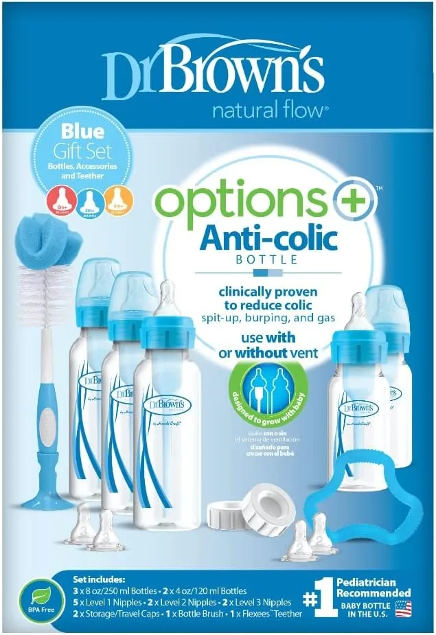 Dr Brown's PP Options  Narrow-Neck Bottle Blue Gift Set