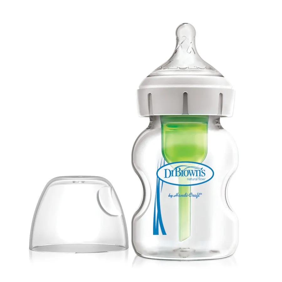 Dr. Brown's Wide-Neck Glass Natural Flow Anti-Colic Options  Bottle (5oz)