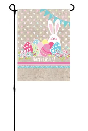 Easter Bunny with Eggs Garden Flag