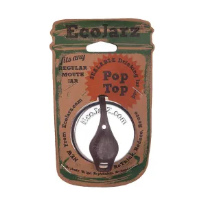 EcoJarz PopTop Sealable Drinking Jar Lid Wide Mouth - Coffee