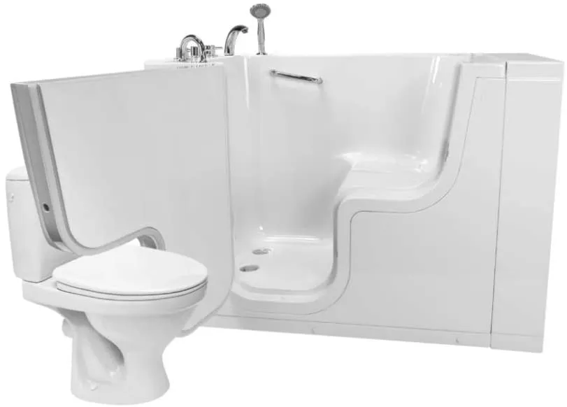 Ella Transfer60 Acrylic Soaking Walk-In Tub, Outward Swing Door, Fast Fill Faucet, Left 2" Dual Drain