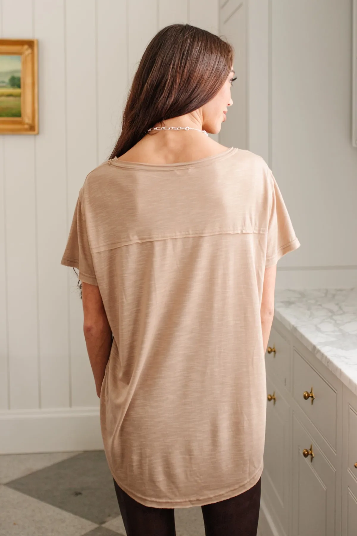 Enjoy The Day Tee in Tan
