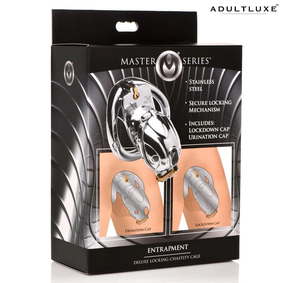 Entrapment Deluxe Locking Open Chastity Cage from Master Series