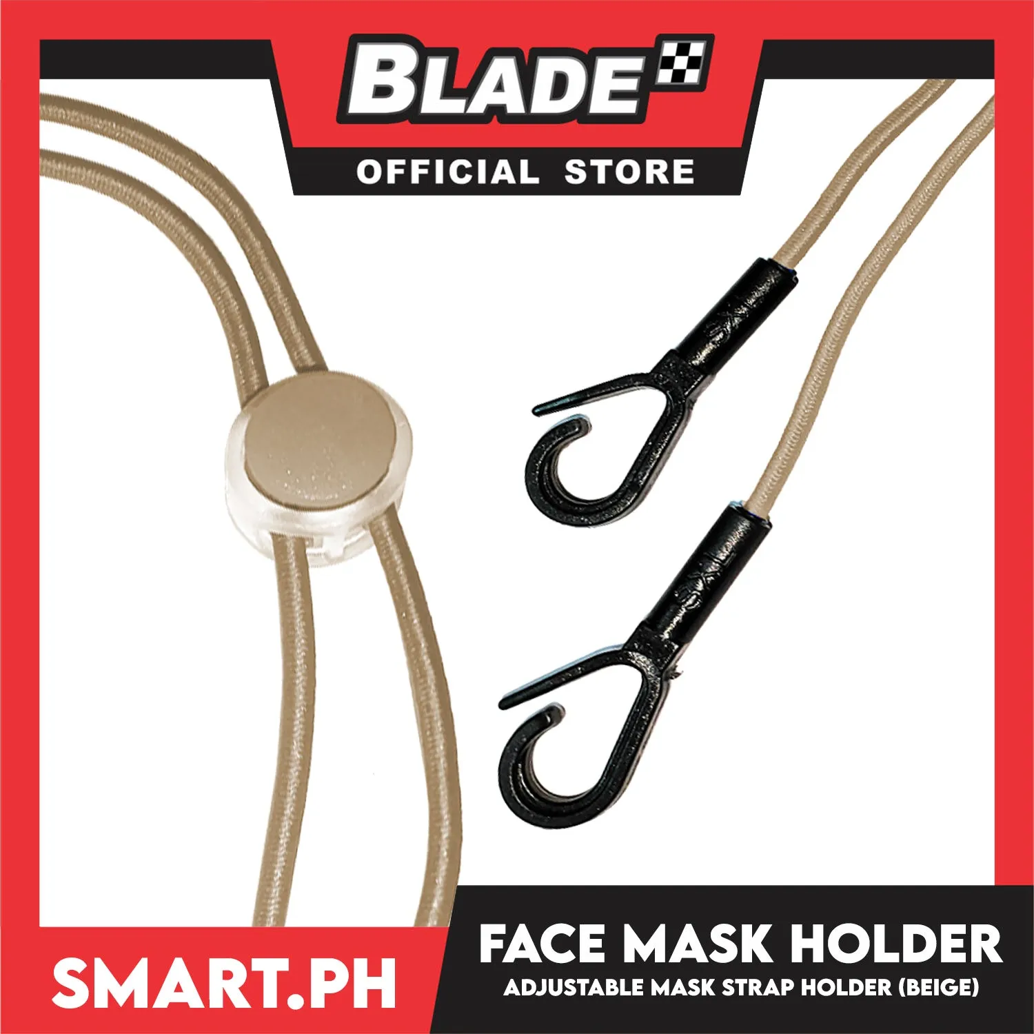 Face Mask Lanyard With Clip, Adjustable Strap Holder FMH5 (Beige) Fashionable Face Necklace Strap for Women And Men