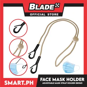 Face Mask Lanyard With Clip, Adjustable Strap Holder FMH5 (Beige) Fashionable Face Necklace Strap for Women And Men