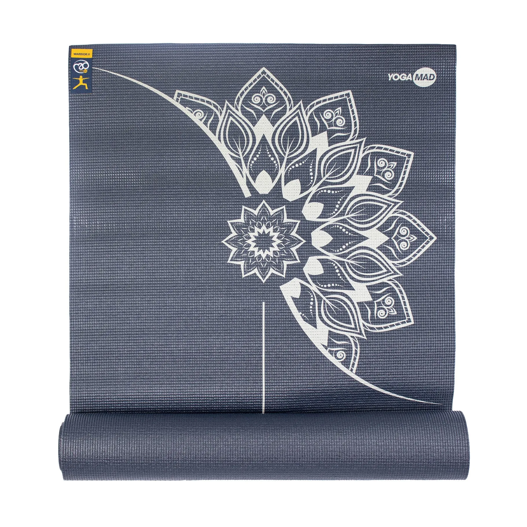 Fitness Mad Mandala Alignment Yoga Mat | 4mm Grey