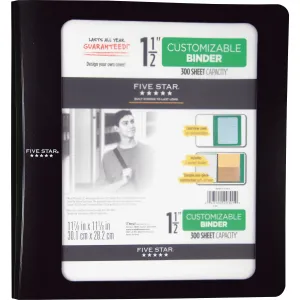 Five Star Customizable 1-1/2" D-ring Plastic Binder