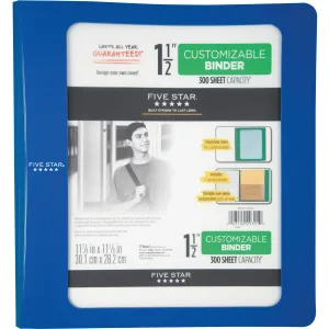 Five Star Customizable 1-1/2" D-ring Plastic Binder