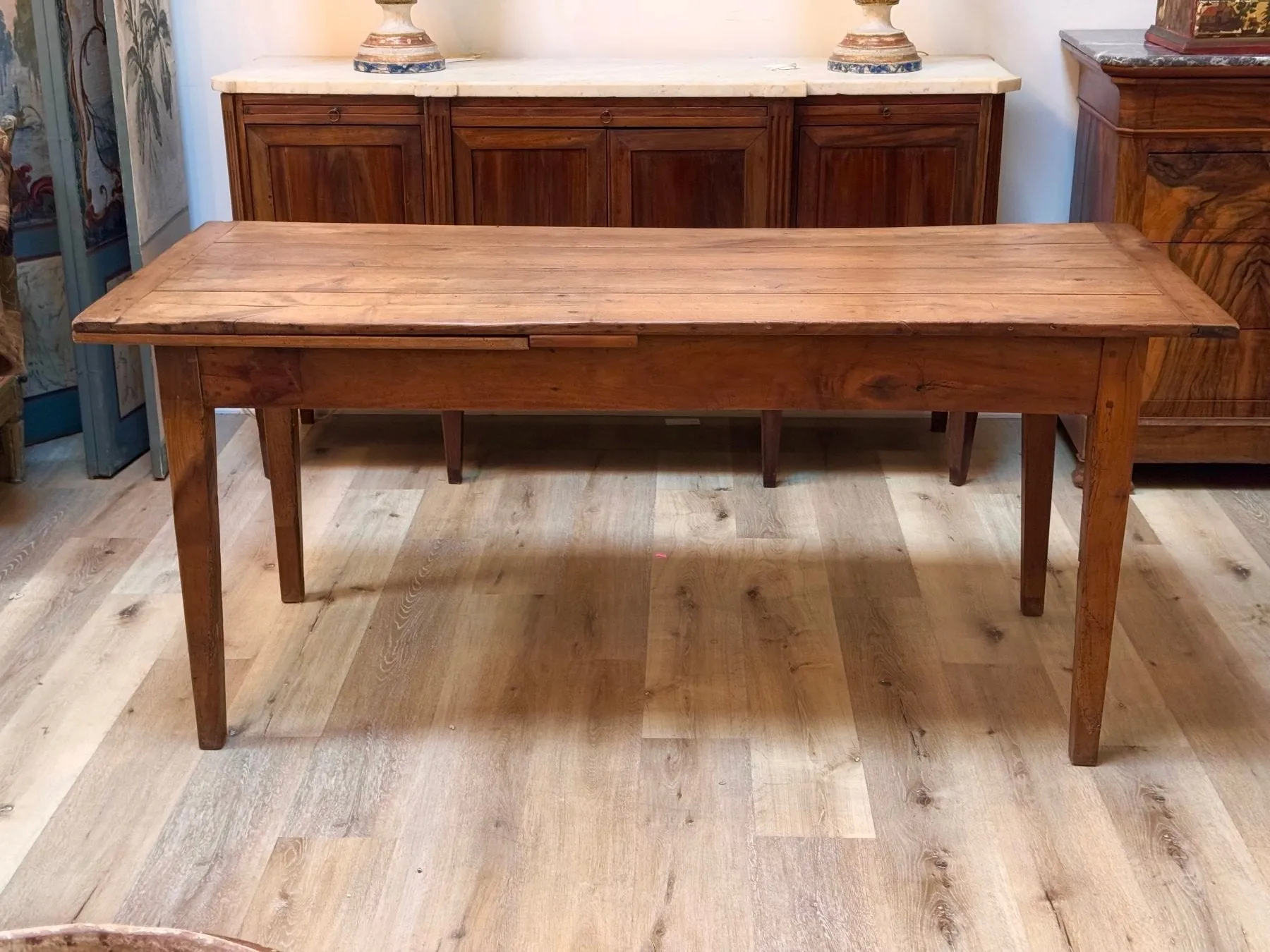 French Provincial Farm Table, Extending, Fine Patina