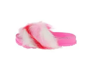 Girls Multi Color Faux Fur Slide